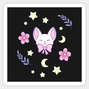 Sakura Cat // Black | Nikury Sticker